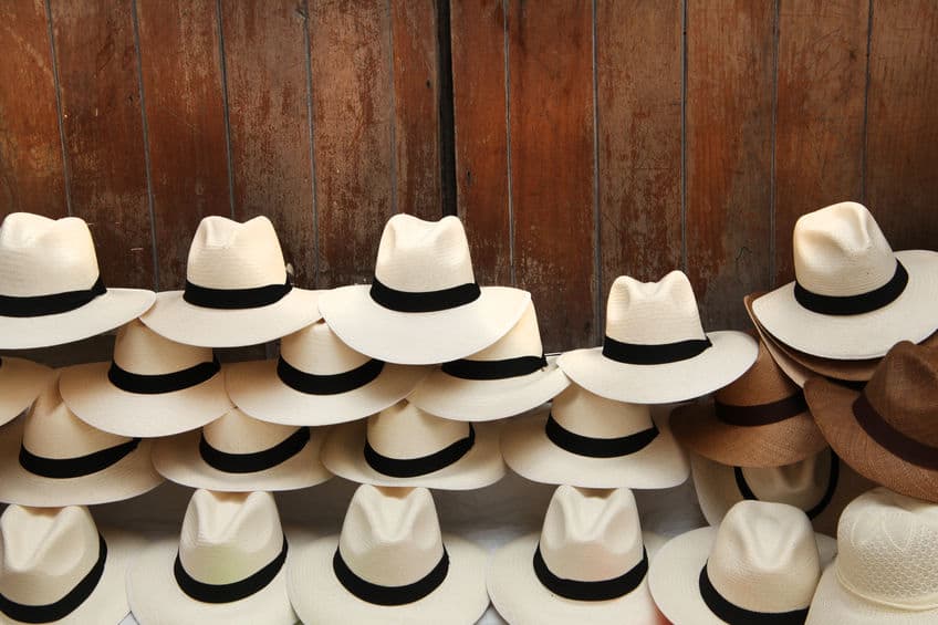 A selection of Panama hats